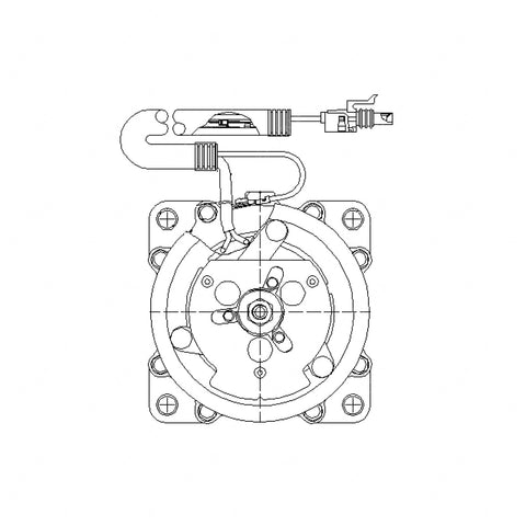 22-59342-000 COMPRESSOR W/CLUTCH, 12V, EAR MOUNT