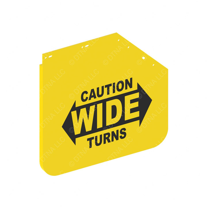 22-61643-521 MUDFLAP-24 IN,MITER,RH,YELLOW SIMPLASTIC