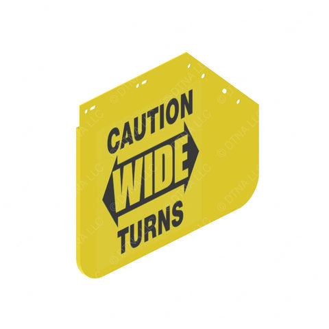 22-61643-522 MUDFLAP-30 IN,MITER,RH,YELLOW SIMPLASTIC