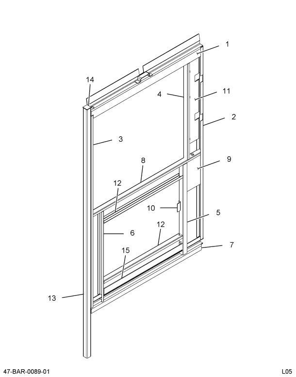 2201063C7 FRAME, ASM, WINDOW