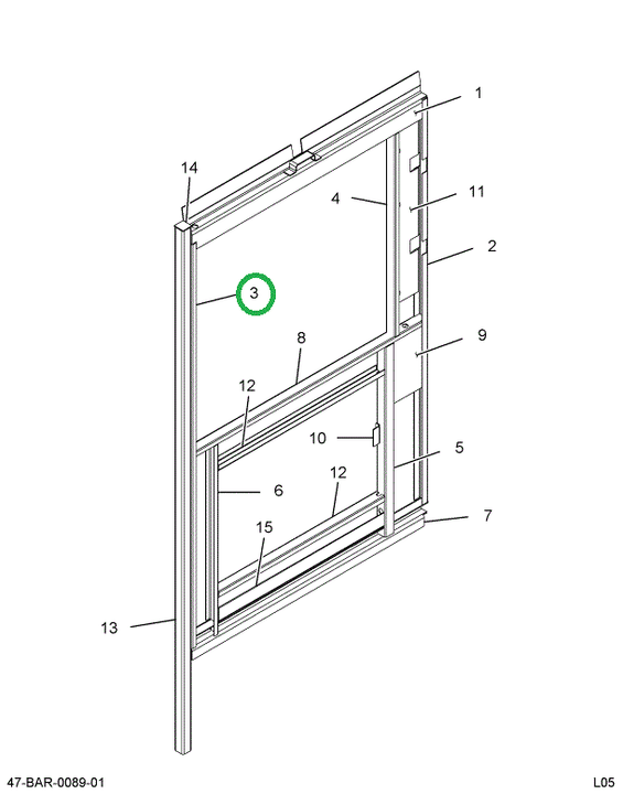 2201072C1 Post, Forward Drivers Window