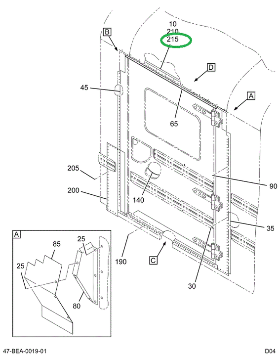 2201407C1 Cover, Rear, Wheelchair Lift D