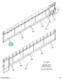 2201409C3 LINING  LOWER  3 BOW PLUS 9 LH