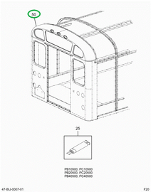 2201568C8 Cap, Bow, Bus Body, W/ Marker