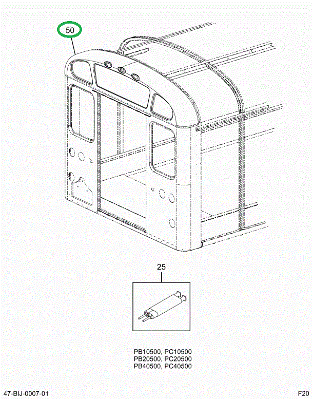 2201576C8 Cap, Bus Body, W/marker Lights