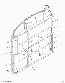 2201953C5 Brace, Bow, Bus, Rear, R