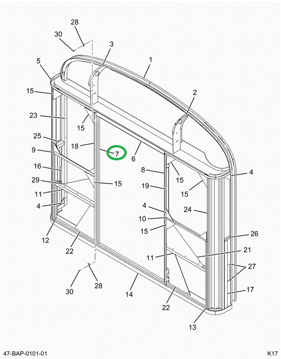 2201956C1 POST DOOR*REAR LH CE