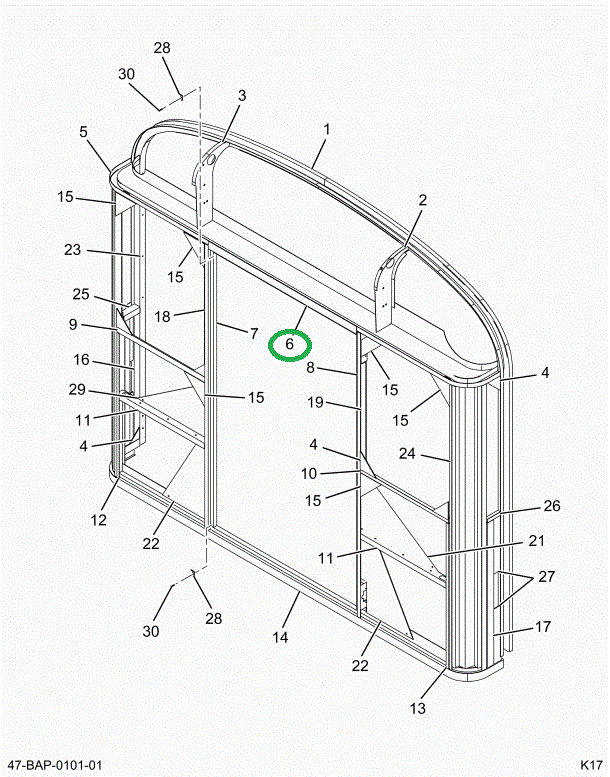 2202098C1 HEADER  *ASSY RR DOOR CE