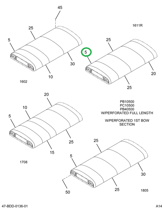 2202331C2 Headliner, Cab Roof, Front
