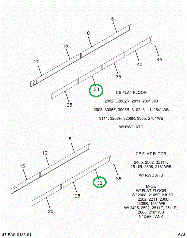 2202355C4 SKIRT, LOWER REAR 2-BOW+9 L 20