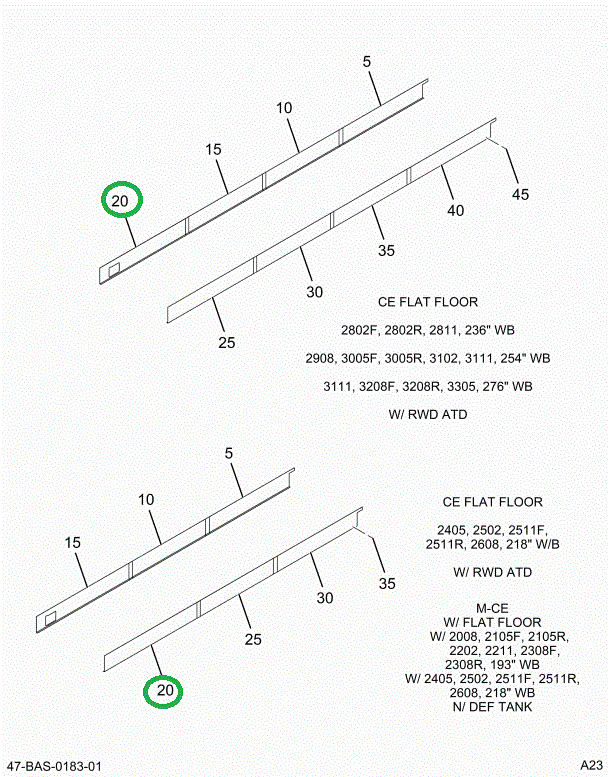 2202357C4 SKIRT, LOWER REAR 3-BOW+9 L 14