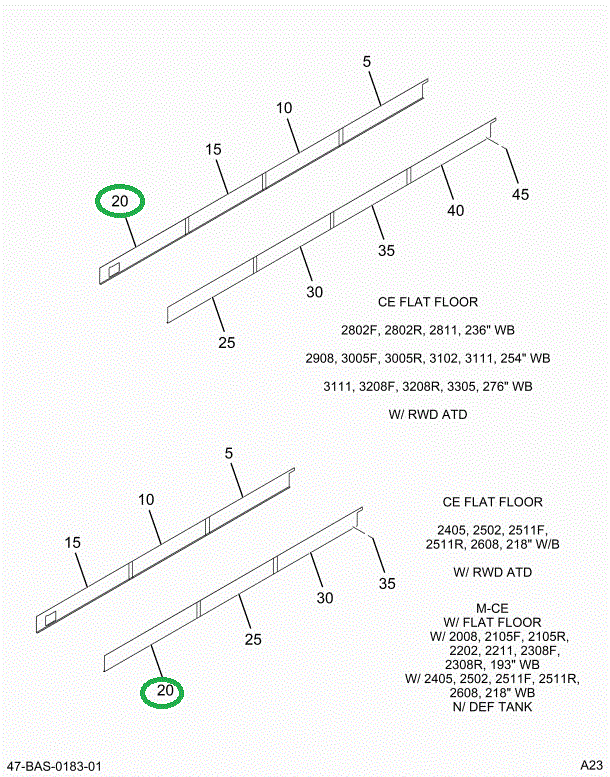 2202359C4 SKIRT, LOWER REAR 3-BOW+9 L 20