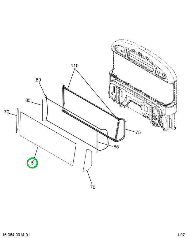 2202540C3 WINDSHLD  FLAT 3 PIECE CTR