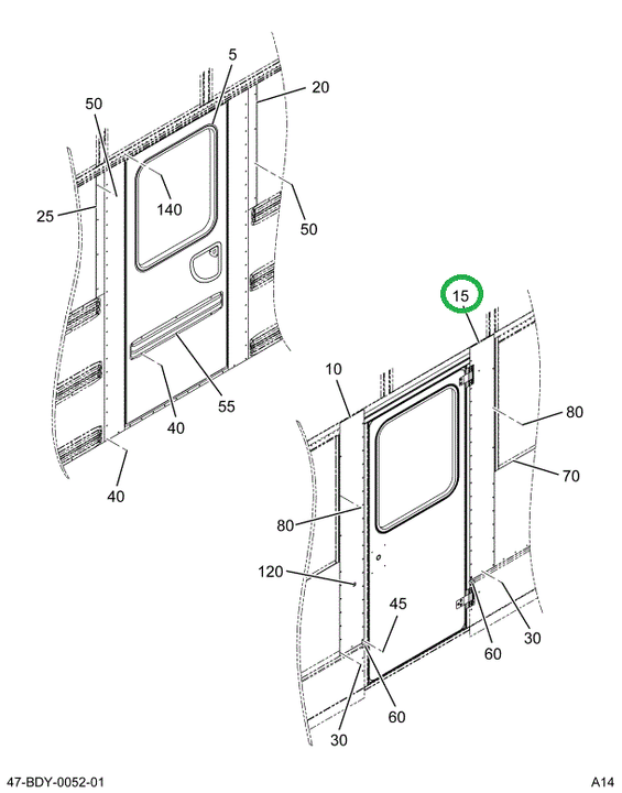 2202805C4 Panel Door Forward For 25 Inch