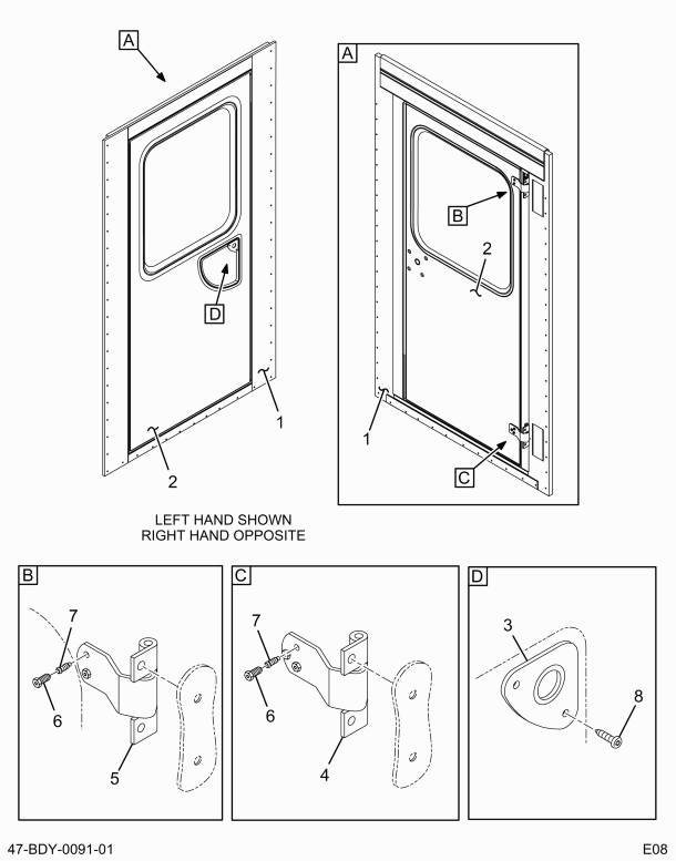 2202923C99 DOOR, BUS BODY, ASSY SIDE EMER