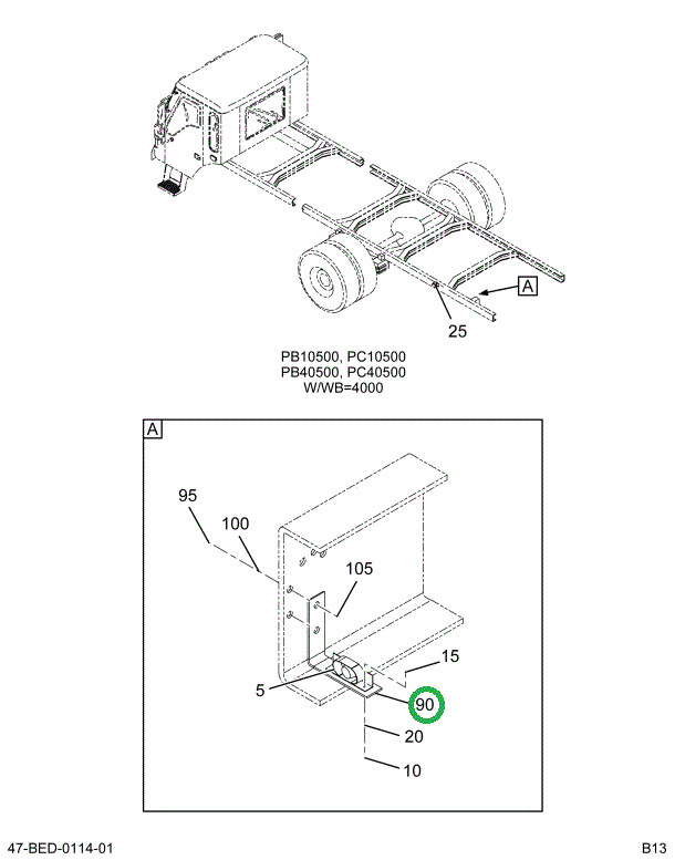 2203421C3 Support, Backing Alarm Rear Le