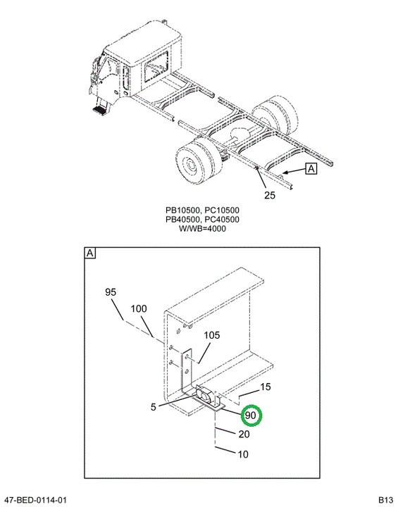 2203421C3 Support, Backing Alarm Rear Le