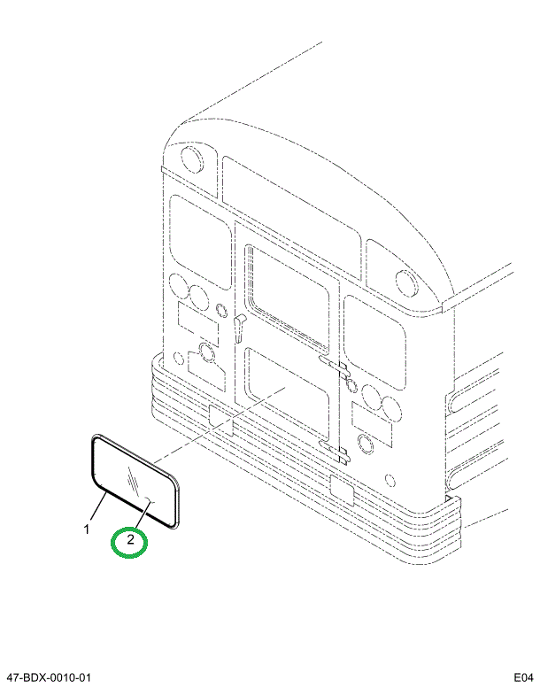 2203479C2 GLASS DOOR REAR BOT LAMI CLEAR