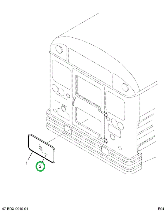 2203484C1 Glass, Lucite Bottom Rear Door