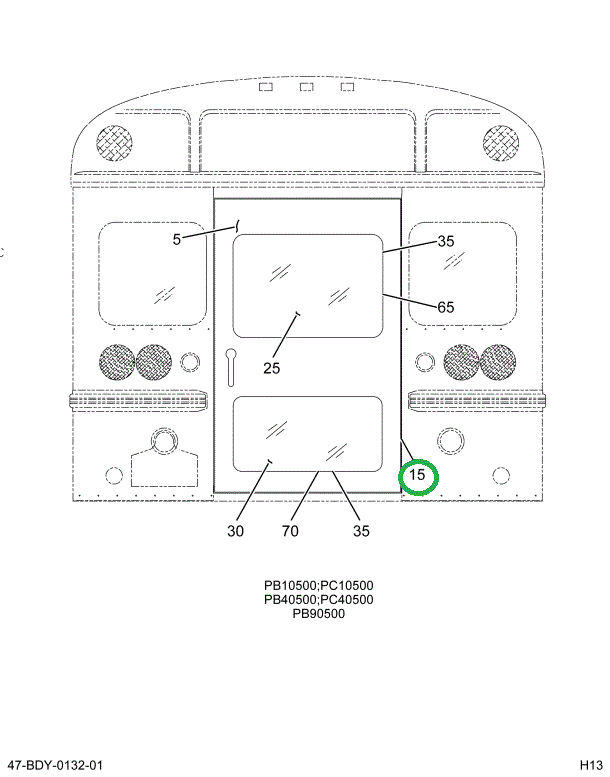 2203818C3 SEAL , RUBBER REAR EMER DOOR