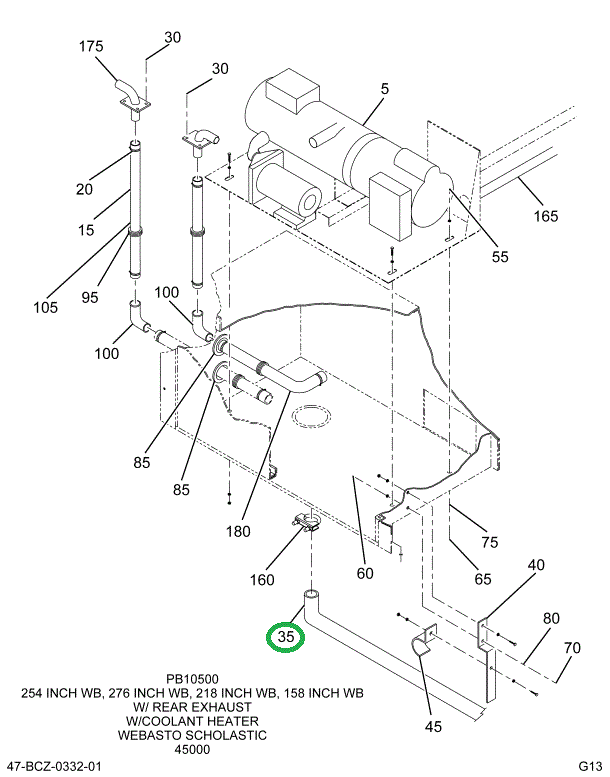 2204032C2 PIPE  EXHAUST  WEBASTO EXIT BE