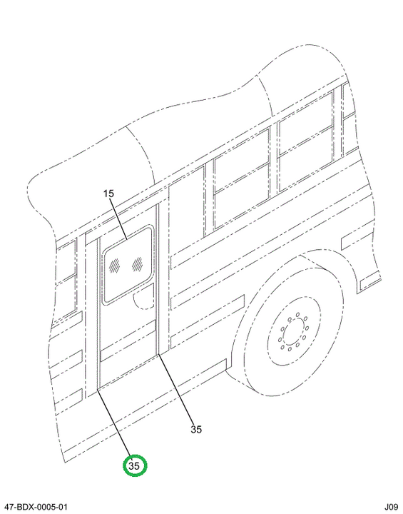 2204321C2 Seal, Side Emergency Door, Bus