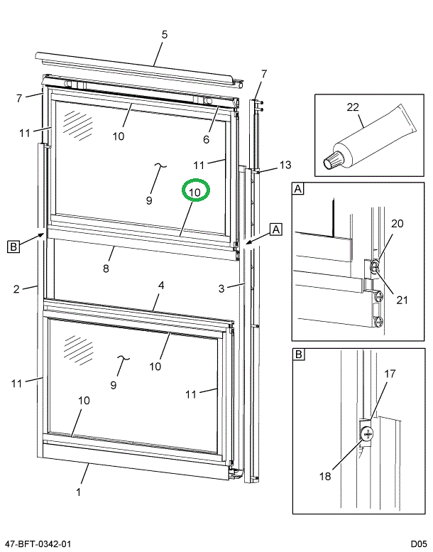 2205085C3 Frame, Window, Side, Bus, Extr