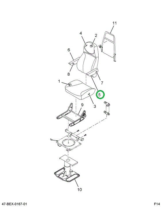 2205399C1 Armrest Driver National Blue L