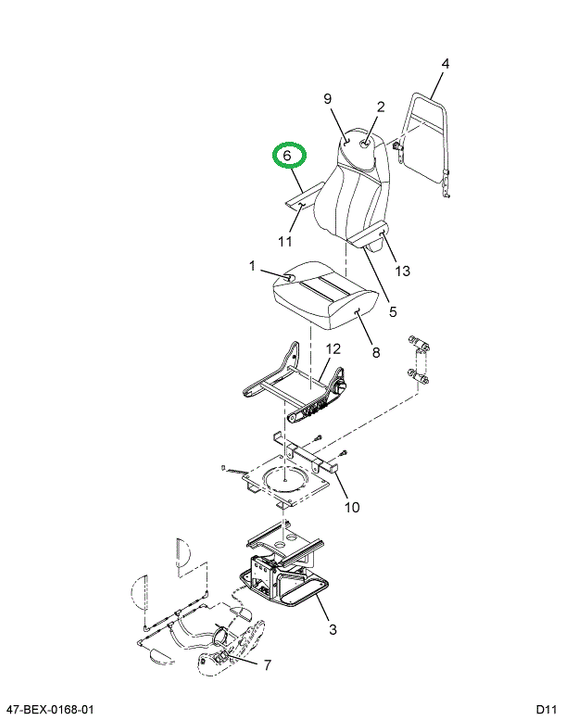 2205434C1 Armrest Driver National Blue R