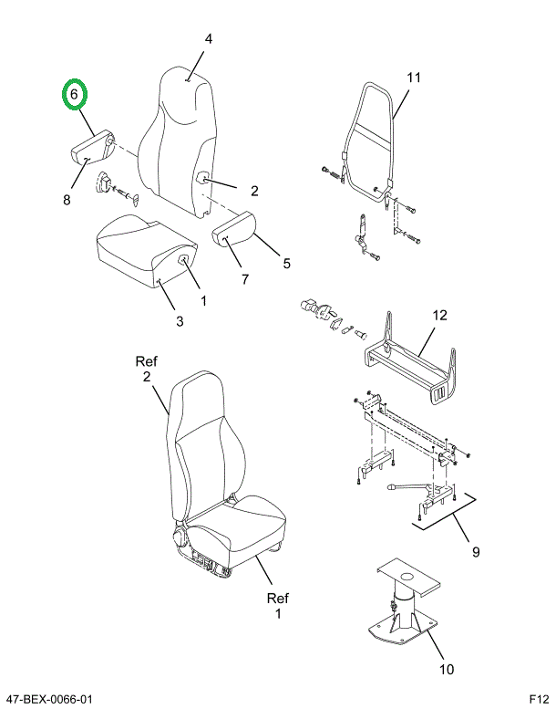 2205442C1 Armrest Driver National Brown