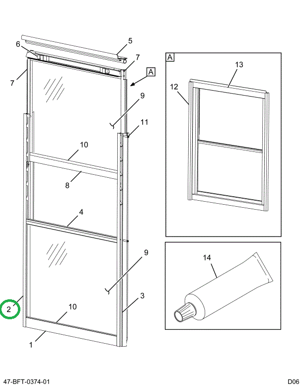 2205448C3 EXTRUSION  ALUMINUM*WDO FIXED