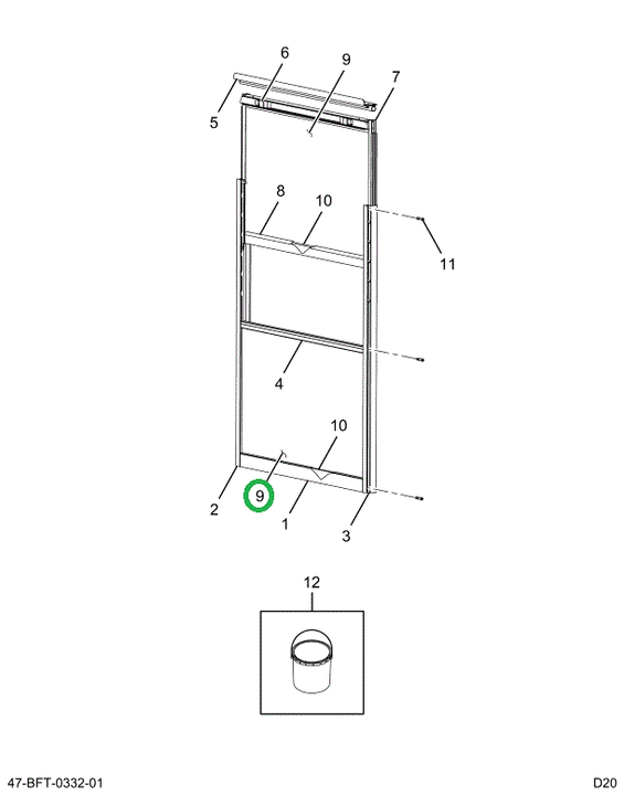 2205460C3 Glass, Laminated Split Sash Pa