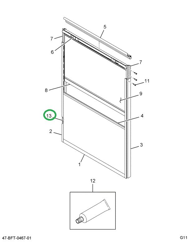 2205494C4 CHANNEL  WINDOW GLAZING LAMINA