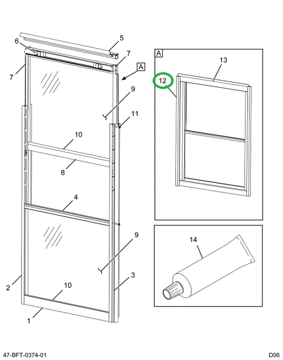 2205514C4 SEAL   WINDOW PASSENGER STD