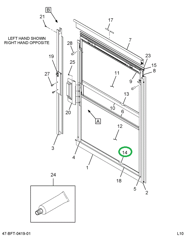 2205547C2 CHANNEL*WINDOW GLAZING K/O LAM