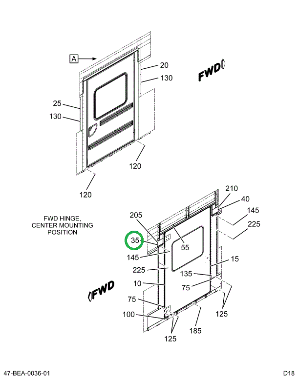 2206253C1 Cover, Aft Lift Door Closeout