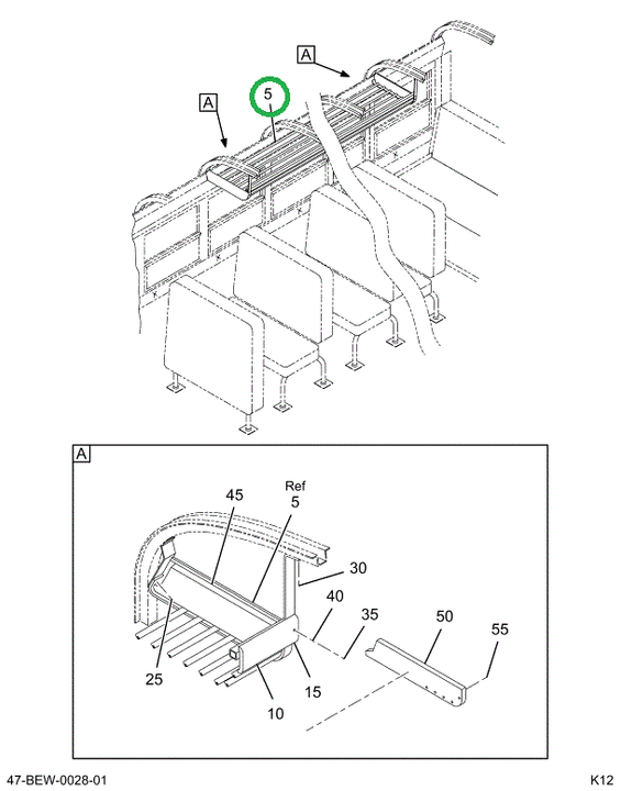 2206325C92 Rack, Luggage Assy, Bus, Tubul