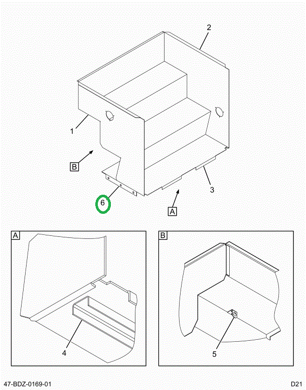 2206428C3 Support, Skid Plate Front Step