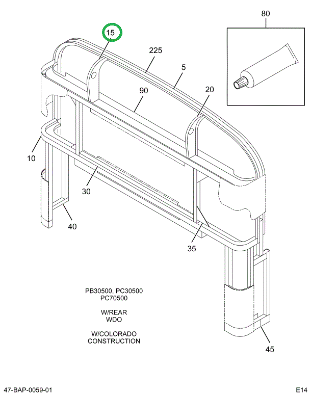 2206548C3 Brace, Bow, Bus, Rear, L