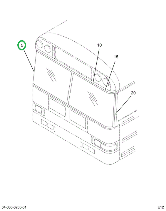 2207695C1 Windshield, Curved W/shaded Ba