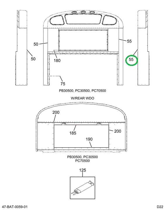 2208158C3 Panel, Skin Outside Rear Right