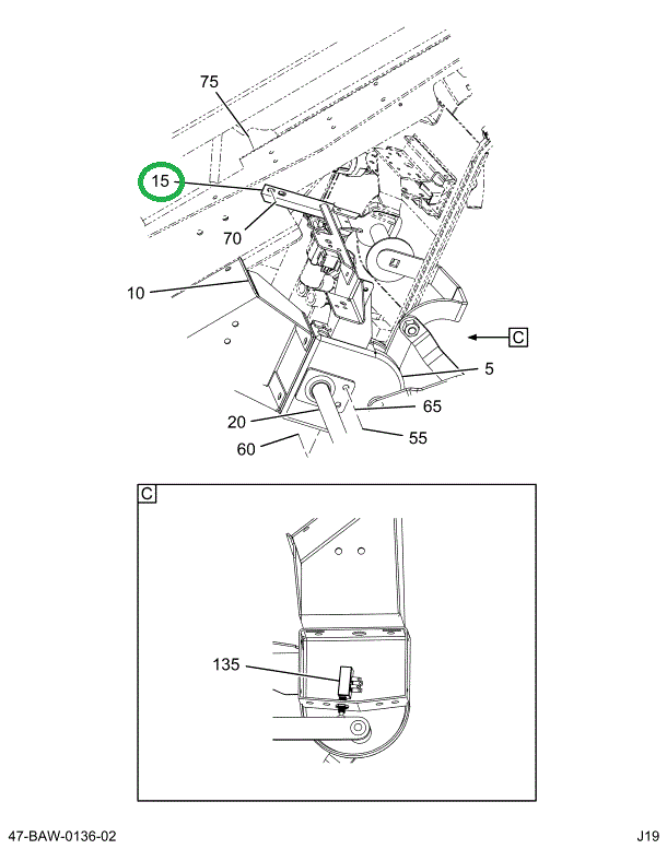 2208853C2 BAR  GUSSET MANUAL DOOR CONTRO