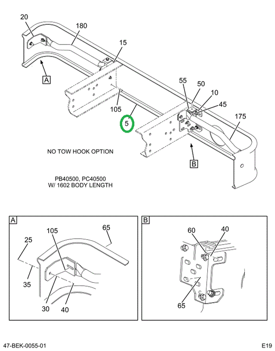 2208866C6 Bumper, Rear, 3 In. Extension