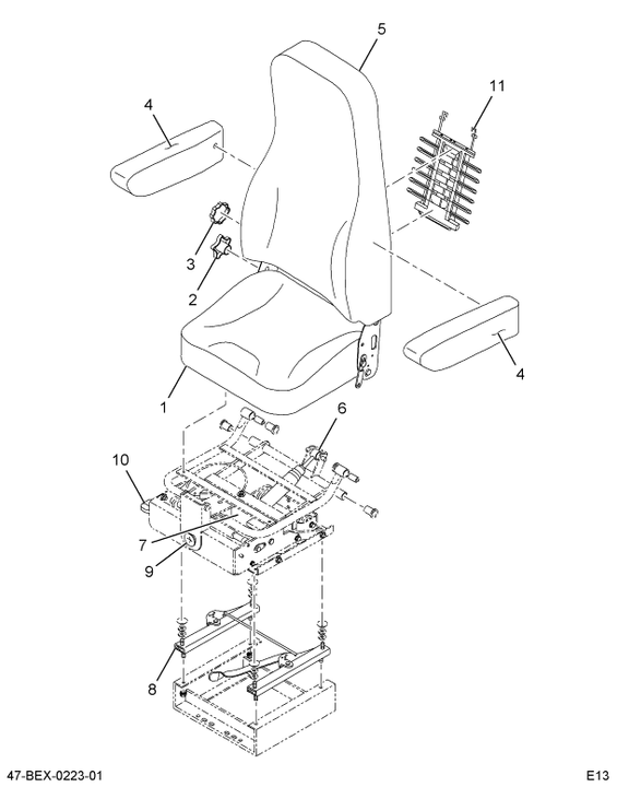 2208935C92 SEAT , MAG 100 N/ARMRST 42OZ G