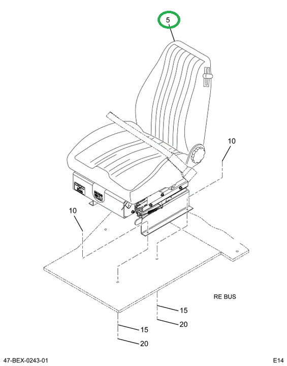 2208950C92 Seat, Mag 100 N/armrst 42oz Gr