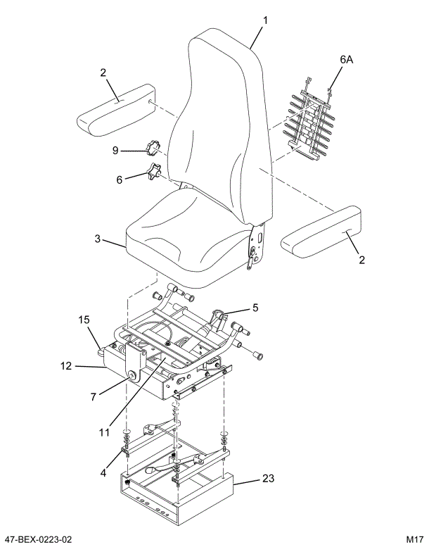 2208955C92 SEAT , MAG 100 N/ARMRST 42OZ G