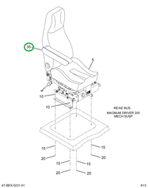 2208995C1 ARMREST DRVR RH GRAY 42Z VINYL