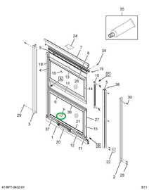 2209156C1 GLASS  STORM*K/O BOTTOM TEMPER
