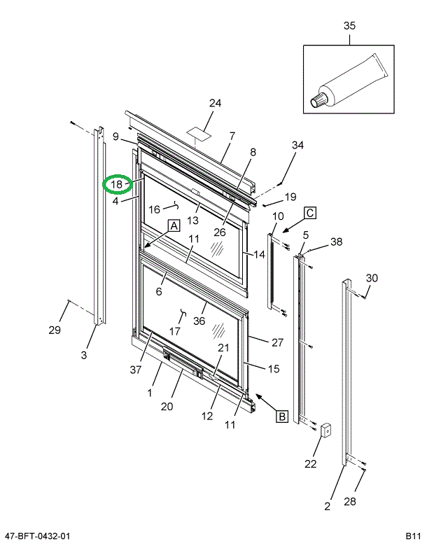 2209196C1 Seal, Window Glazing