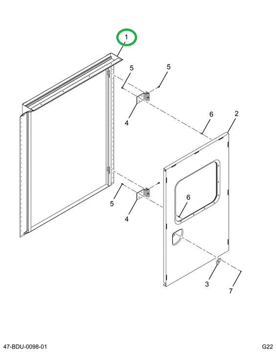 2209223C5 Frame, Door, Bus, Ada Lift Hin